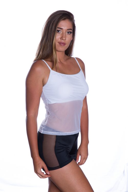 TS5B7890 Copy Mesh Sides Boy leg pants