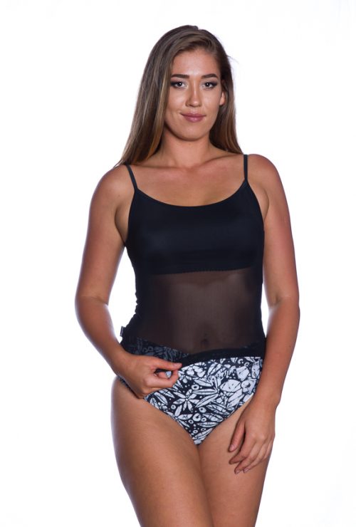 TS5B7977 Mesh Body Scoop Neck Cami