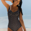 m013_polka E-F Cup underwire one piece swimsuit-Sale
