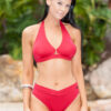 110710 146 D-E cup supportive Halter Bralette Bikini top-Sale